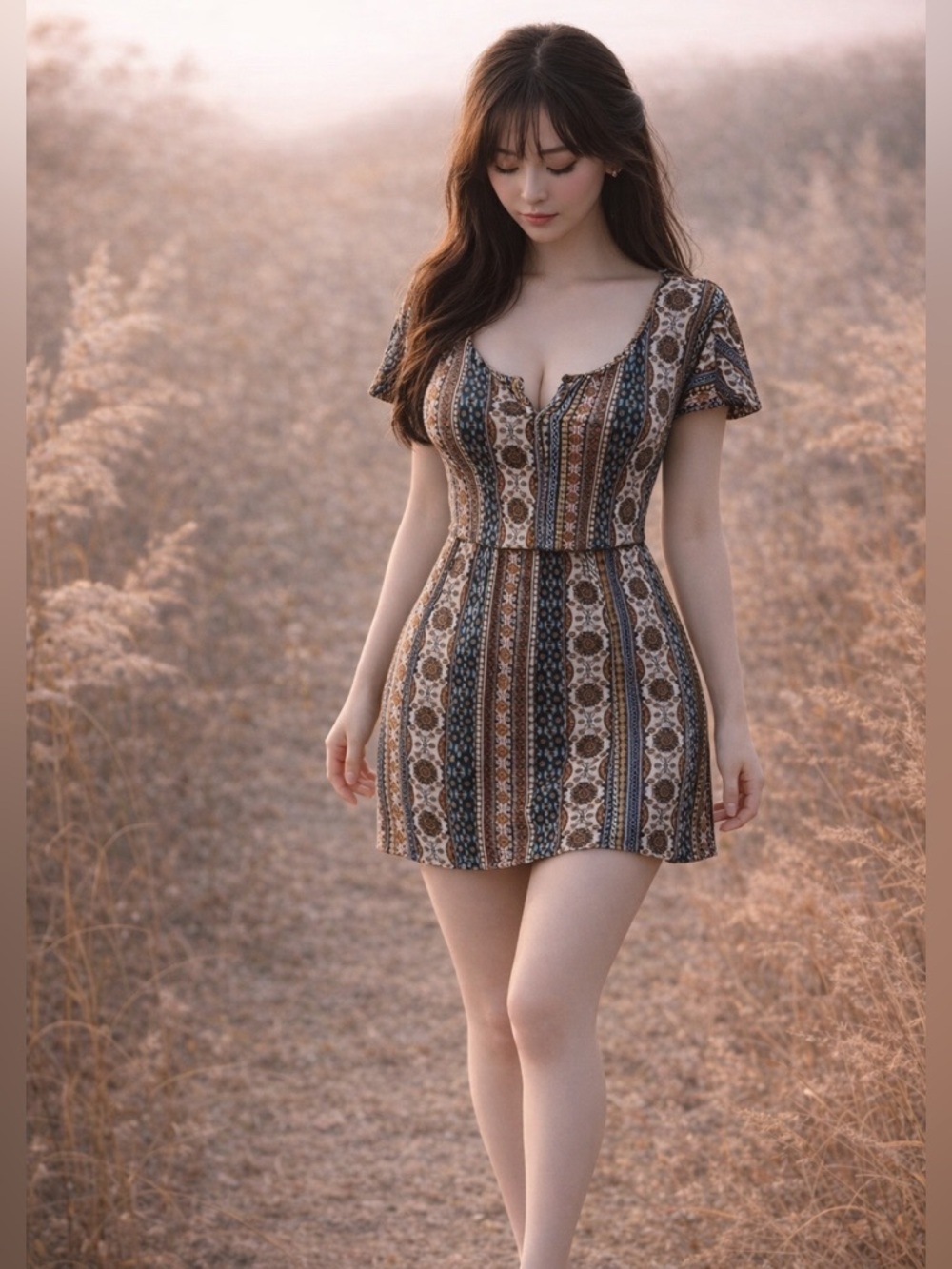 Desert Wanderings + Wanderlust earthy boho free spirited festival Mini Dress